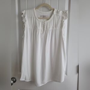Loft Plus Size White Sleeveless Top Sz XXL